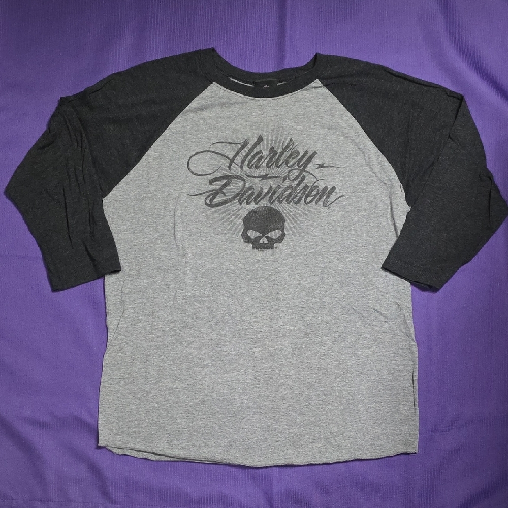 Harley-Davidson Charcoal and Heather Gray Long Sleeve Tee